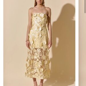 Endless Rose Strapless Yellow Floral Dress